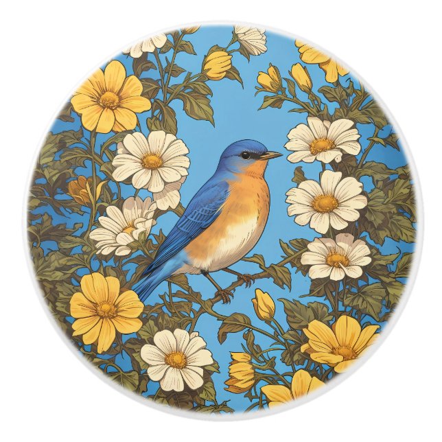 Cheerful Eastern Bluebird Yellow and White Flowers Knopp (Framsidan)