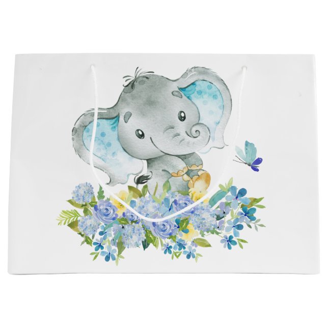 Cheerful Elephant Baby Shower-påse (Framsidan)