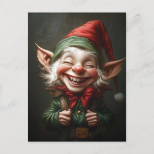 Cheerful Elf med Big Laugh Vykort