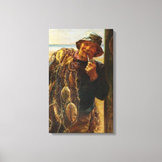 Cheerful Fisherman (av Frederick Morgan) Canvastryck (Framsida)