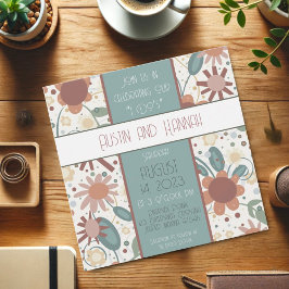 Cheerful Flowers Inspiritivity Bröllop Modern Roli Inbjudningar