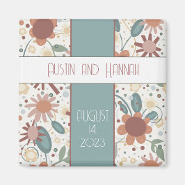 Cheerful Flowers Roligt Inspirief Bröllop magnets Magnet