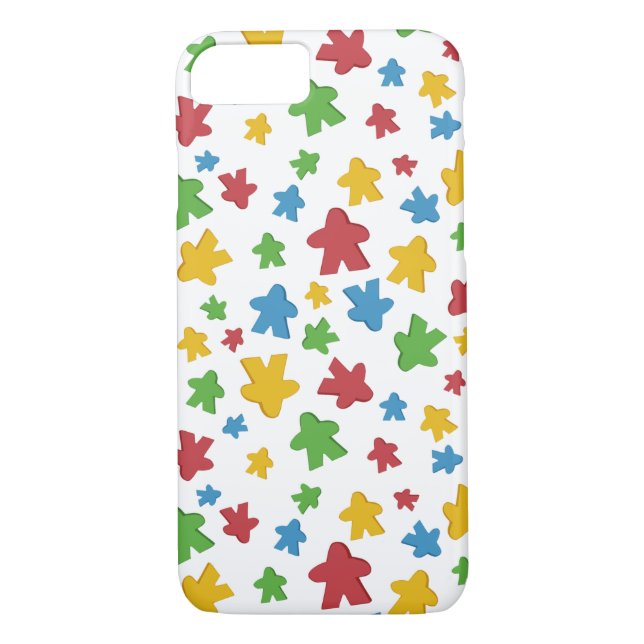 Cheerful Gamer Meeple Mönster Case-Mate iPhone Skal (Baksida)