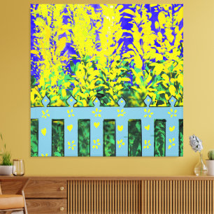 Cheerful Garden Escape: En dans av Gult Blooms Canvastryck