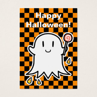 Cheerful Ghost Halloween-kort (redigera ditt medde Visitkort