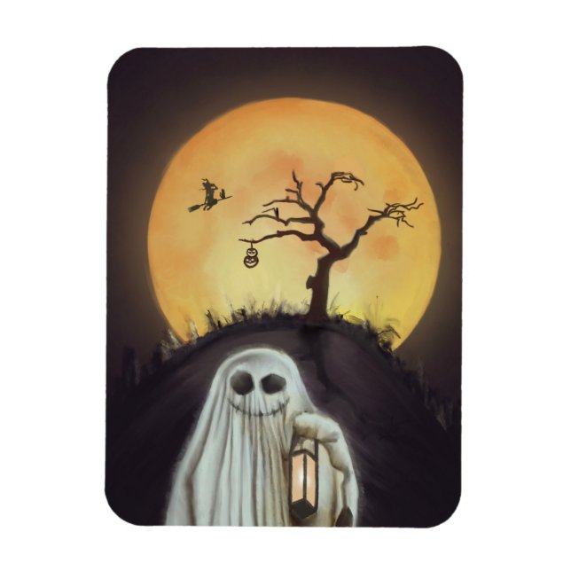 Cheerful Ghost Halloween Magnet! Magnet (Vertikal)