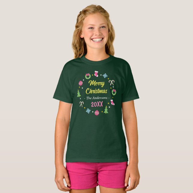 Cheerful god jul - Kids T Shirt (Hel framsida)