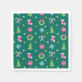 Cheerful god jul mönster pappersservett