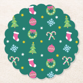 Cheerful god jul mönster underlägg papper