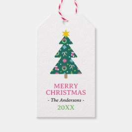 Cheerful god jul presentetikett