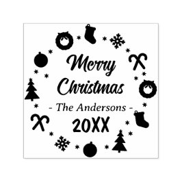 Cheerful god jul självfärgande stämpel