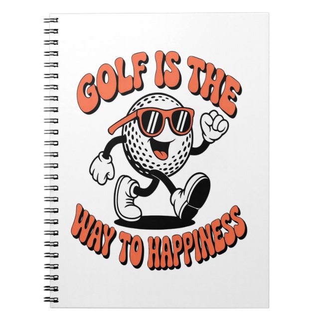 Cheerful Golf Boll Mascot Anteckningsbok (Framsidan)