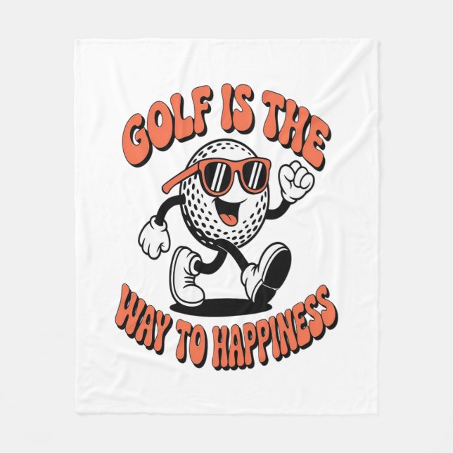 Cheerful Golf Boll Mascot Fleecefilt (Framsidan)