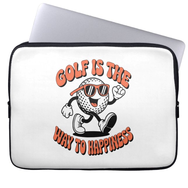 Cheerful Golf Boll Mascot Laptop Fodral (Framsidan)