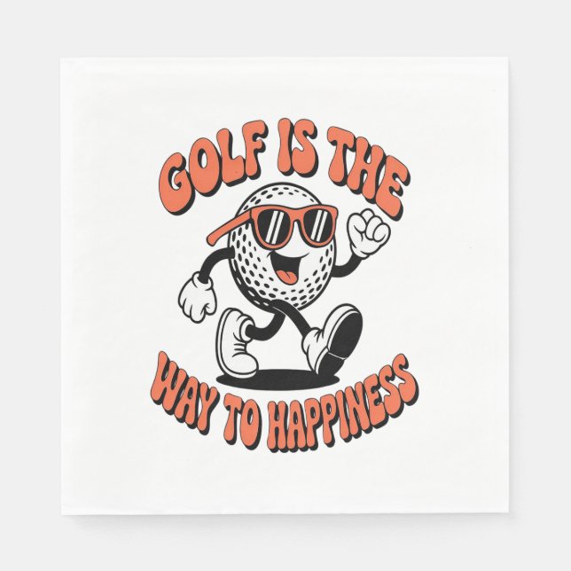 Cheerful Golf Boll Mascot Pappersservett (Framsidan)