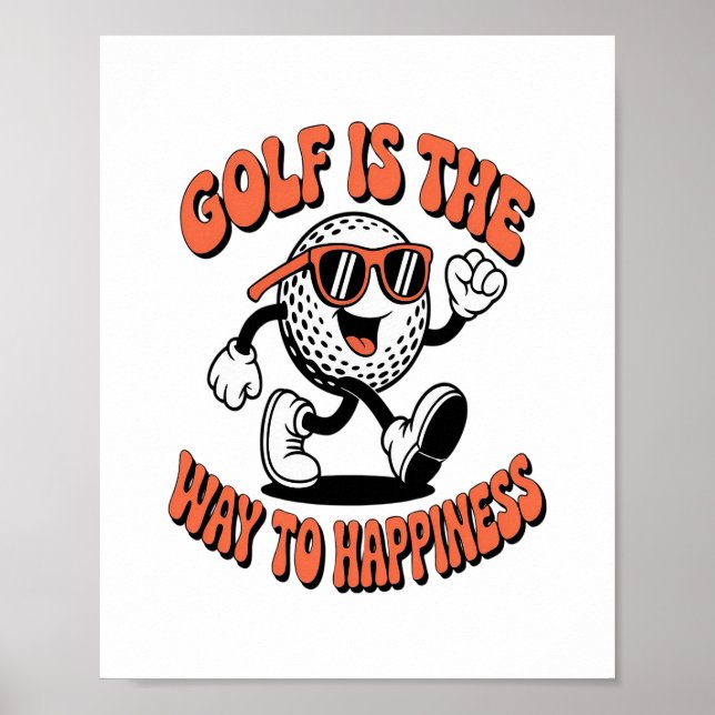 Cheerful Golf Boll Mascot Poster (Framsidan)