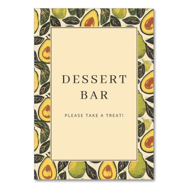 Cheerful Green Avocado Illustration Border Bordsnummer (Framsidan)