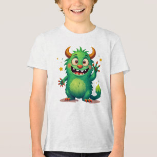 Cheerful Grönt Monster T Shirt