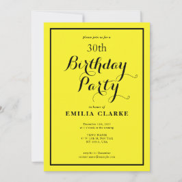 Cheerful Gult Birthday-firandet Inbjudan