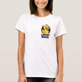 Cheerful Gult Rubber Anka Tecknad Logotyp T-Shirt