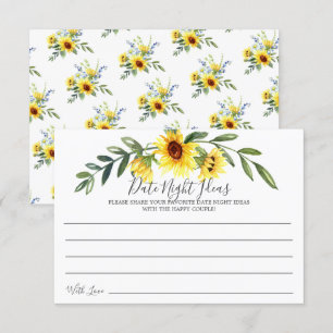 Cheerful Gult Solros Date Night Ideas Card Inbjudningar