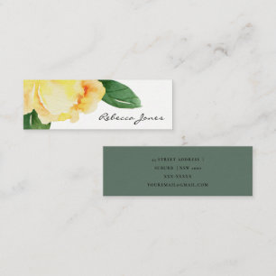 CHEERFUL GULT WATERCOLOR BLOMMIGT ADRESS MINI VISITKORT