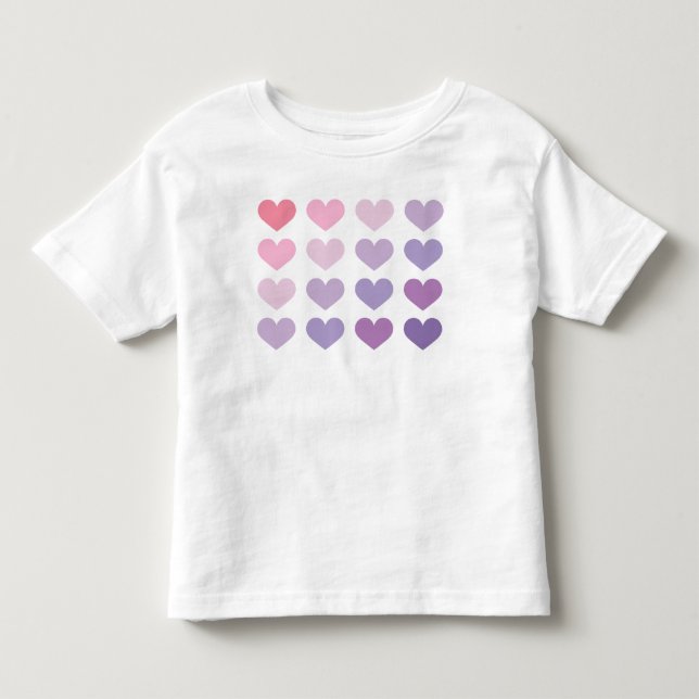 Cheerful Hearards in Rosa and Lila Tones T Shirt (Framsida)