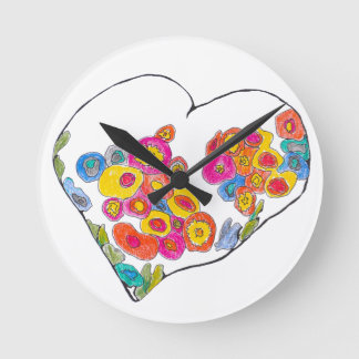 Cheerful Heart by Lydia's Art Sangria Rund Klocka