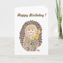 Cheerful hedgehog-födelsedagskort kort