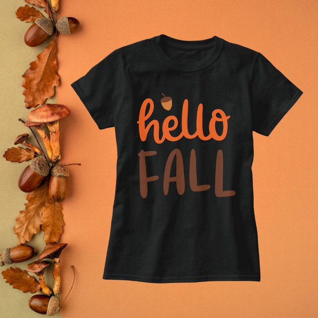Cheerful Hej Fall Acorn T Shirt (Skapare uppladdad)