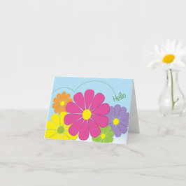 Cheerful Hej Flowers Note Card Kort