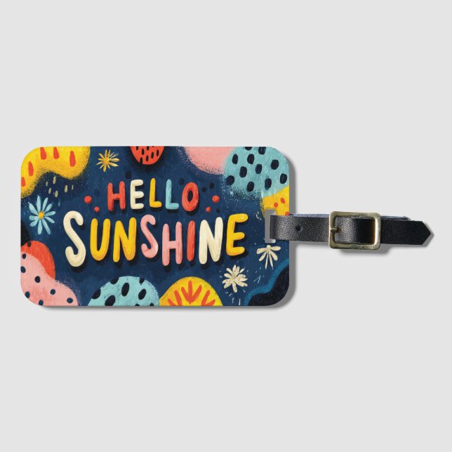 Cheerful "Hej Sunshine" Hälsning Bagagebricka (Framsida horisontal)