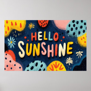 Cheerful "Hej Sunshine" Hälsning Poster