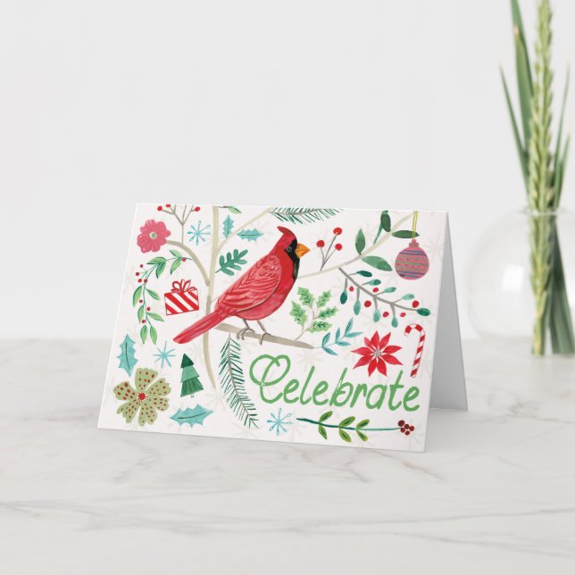 Cheerful Helgdag - Firar Helgkort (Framsida)