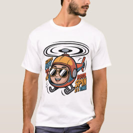 Cheerful Helicopter Pilot Cartoon – Living Life On T Shirt