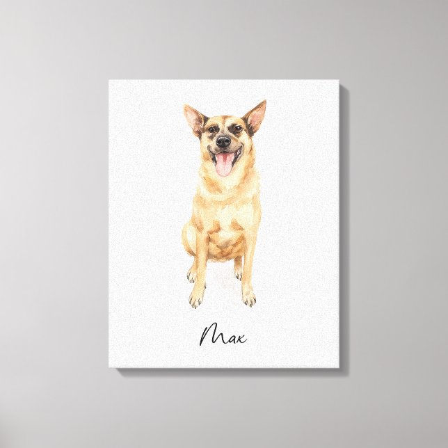 Cheerful Hund med namnet Max Canvastryck (Framsida)