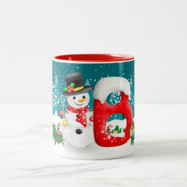 Cheerful jul Initial Brev Monogram Mugg