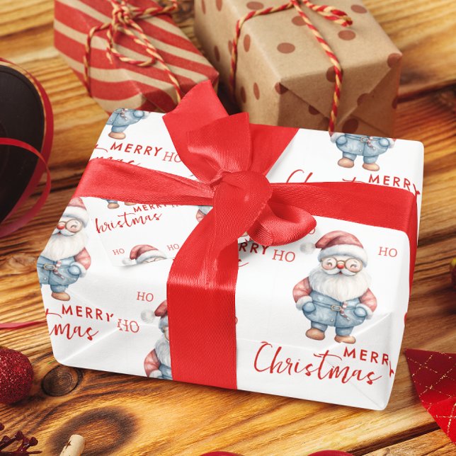 Cheerful Jultomten Ho Ho Ho God jul Presentpapper (Skapare uppladdad)