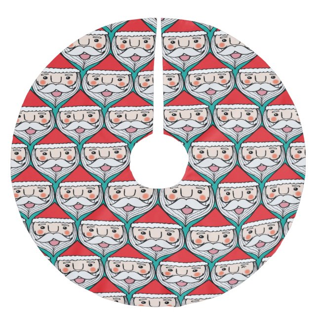 Cheerful Jultomten jul Mönster Julgransmatta Borstad Polyester (Framsidan)