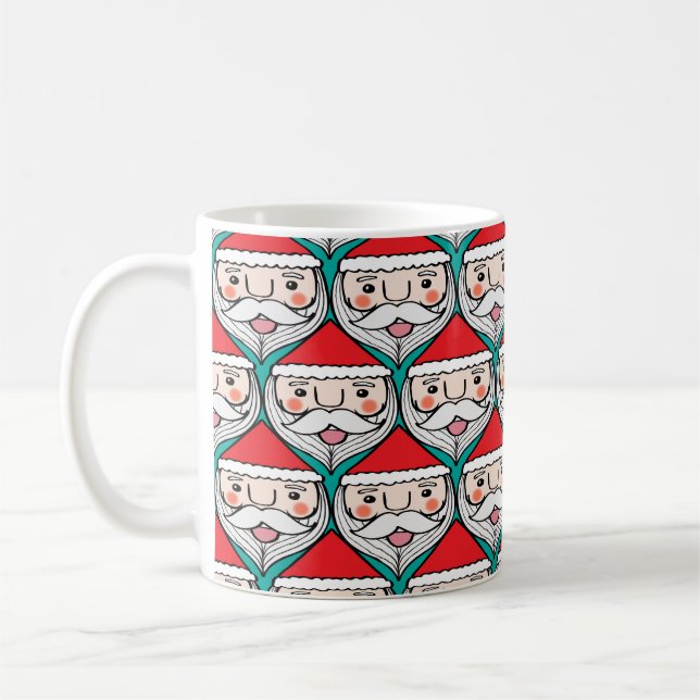 Cheerful Jultomten jul Mönster Kaffemugg (Vänster)