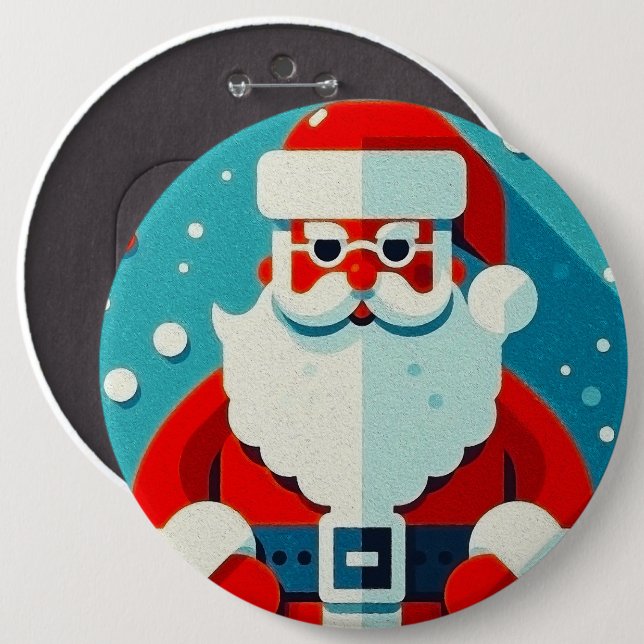 Cheerful Jultomten Knapp (Framsida & baksida)