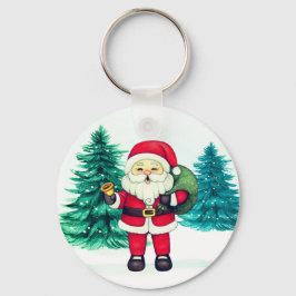 Cheerful Jultomten Nyckelring