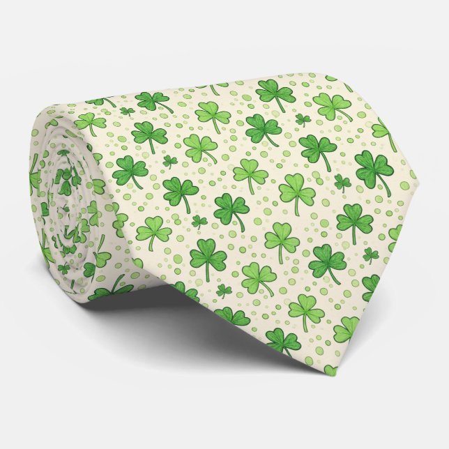 Cheerful Kelly Green Whimsical Scattered Four-Leaf Slips (Rullad)