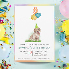 Cheerful Labrador Puppy Birthday Tass-ty Inbjudningar