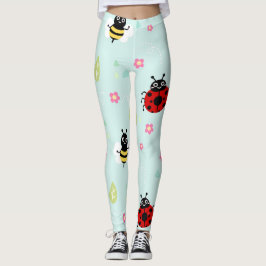 Cheerful Ladybug Design Leggings