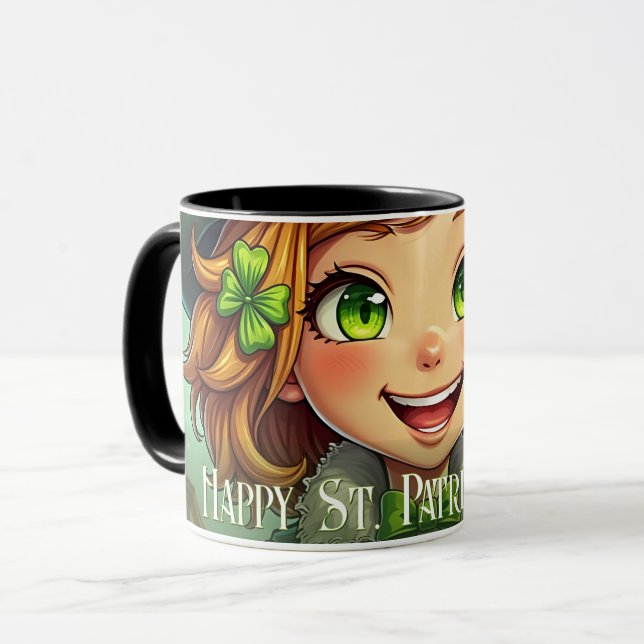 Cheerful Leprechaun - St. Patrick's Day Lucky Char Mugg (Framsida vänster)
