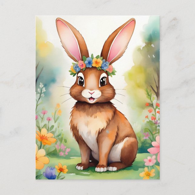 Cheerful Little bruny 1, Påsk Vykort (Framsida)