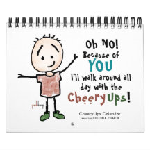 Cheerful, lycklig Encouragement, Tecknad Stickman