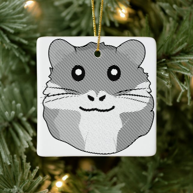 Cheerful Minimalist Hamster Julgransprydnad Keramik (Träd)