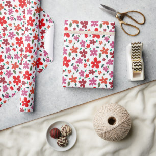 Cheerful Minimalistic Rosa Red Flowers Presentpapper